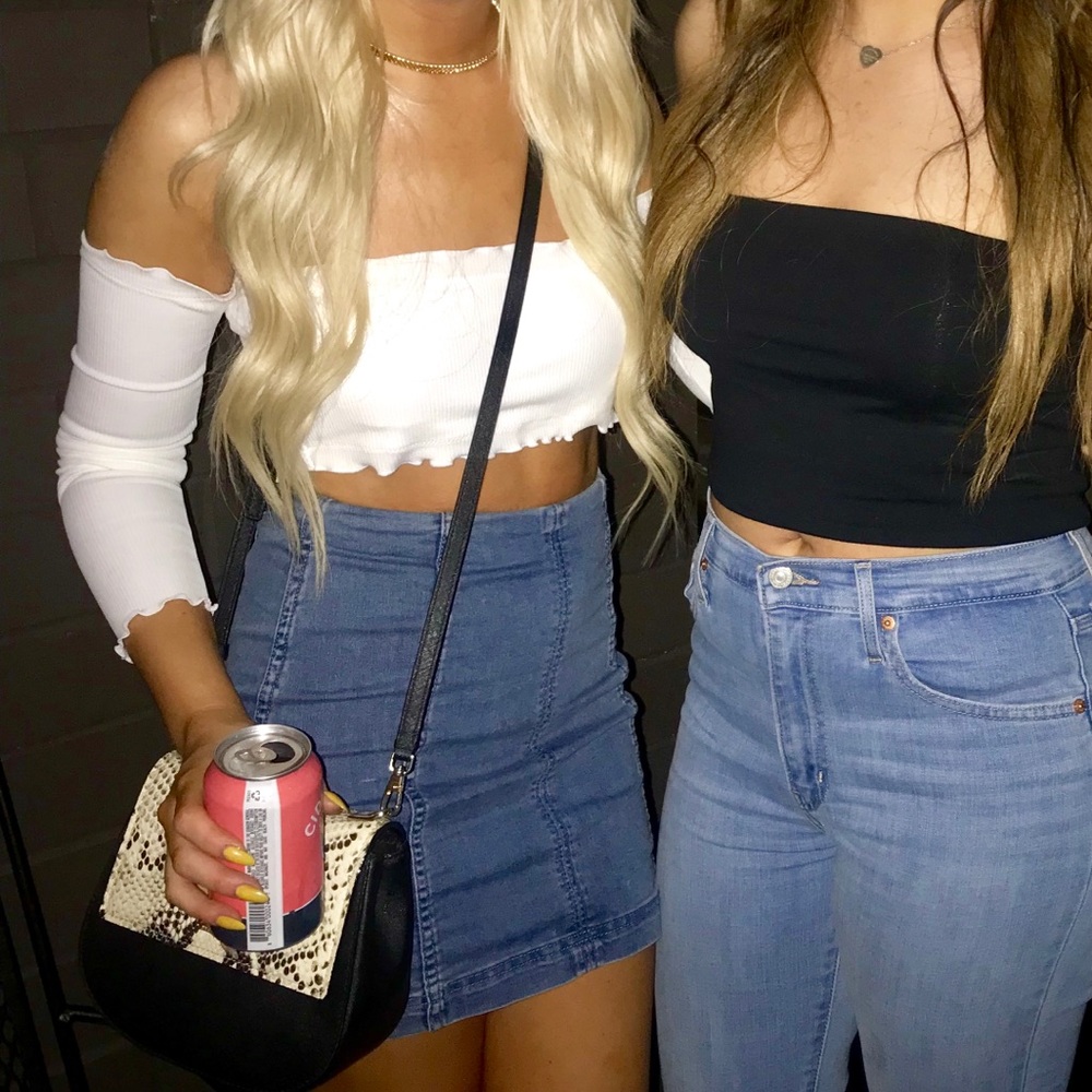 Denim mini skirt